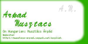 arpad musztacs business card